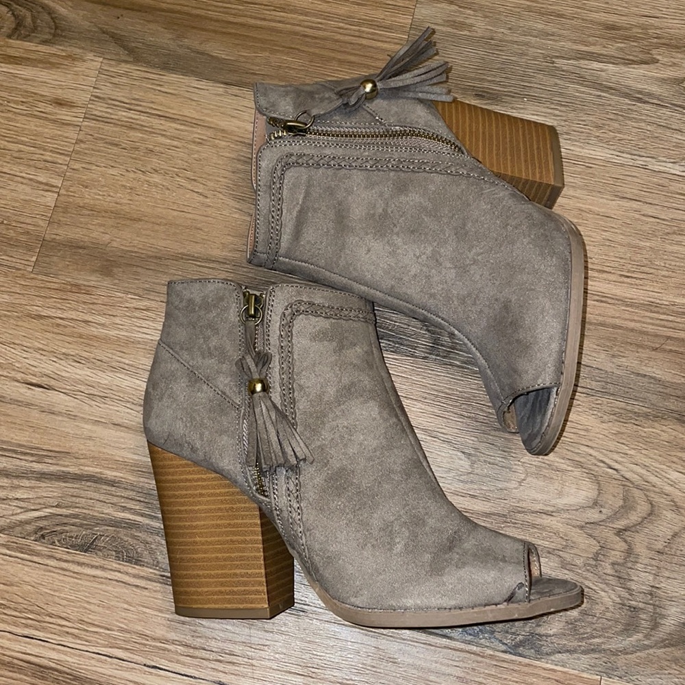 Open toe booties